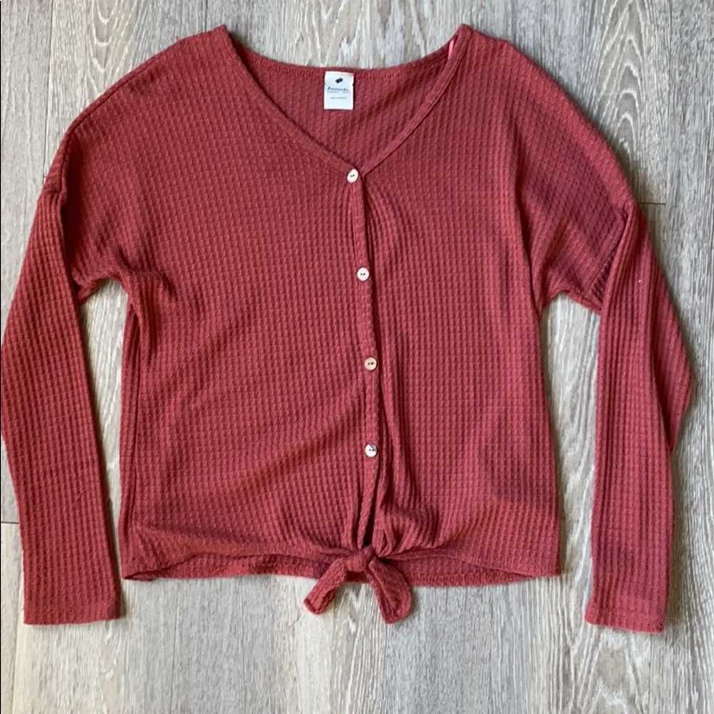 Long sleeve waffle shirt